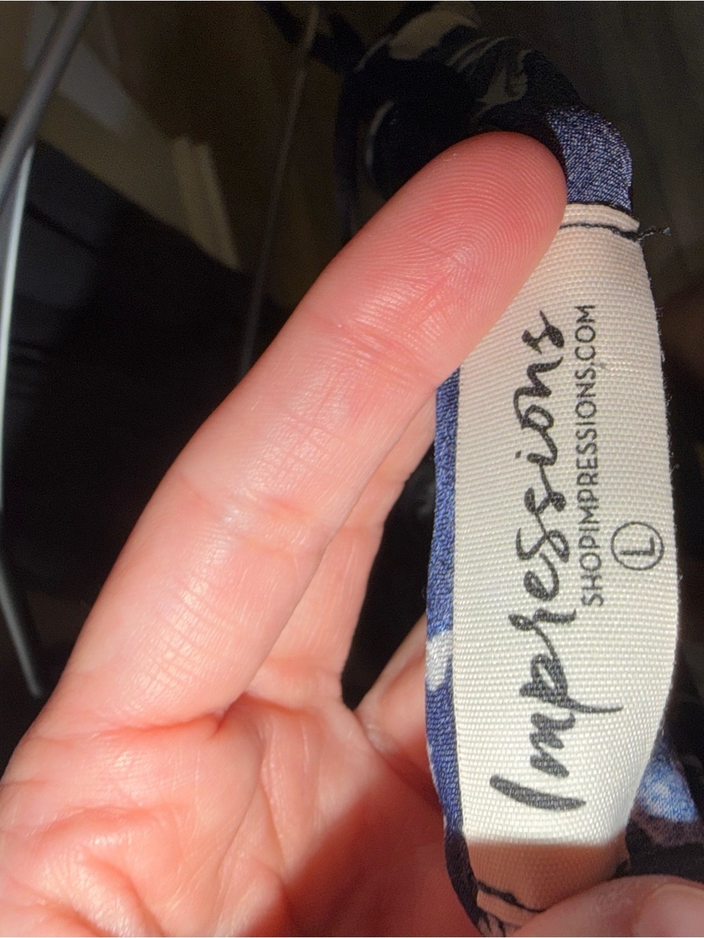 Impressions Navy Floral Slip with Pink & Blue Print - Picture 4 of 4